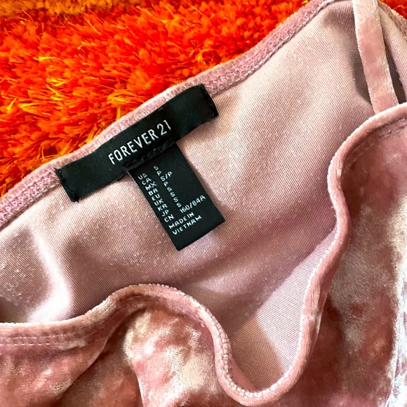 Small Forever 21 Pink Velvet Bodysuit - Picture 3 of 3